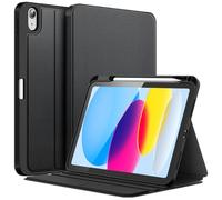 Fintie Funda tipo libro para iPad (A16) de 11ª y 10ª generación (2025/2022) con soporte para bolígrafo, funda fina con parte trasera de TPU suave y soporte para visualización multiángulo, color negro