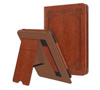 Fintie Funda Vertical para 6,8" Kindle Paperwhite de 11.ª generación (Modelo de 2021), Carcasa de Cuero Sintético con Bolsillo para Tarjeta y Correa de Mano, Auto-Reposo/Activación, (Marrón Vintage)