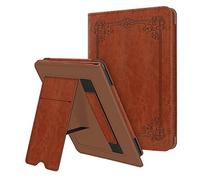 Fintie Funda Vertical para 6" Kindle de 11.ª generación (2024/2022), Carcasa de Cuero Sintético con Bolsillo para Tarjeta y Correa de Mano, Auto-Reposo/Activación, (Z- Vintage Brown)