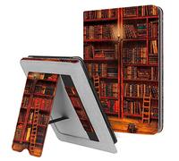 Fintie Funda Vertical para 6" Kindle Paperwhite 10.ª Generación, 2018 | (y Toda la Vieja Generación 2012-2017) - Carcasa de Cuero Sintético con Bolsillo para Tarjeta y Correa de Mano, Biblioteca