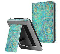 FINTIE Funda Vertical para Tolino Vision 1/2/3/4 HD & Tolino Shine 2 HD - Carcasa con Bolsillo para Tarjeta y Correa de Mano Función de Soporte y Auto- Reposo/Activación, Jade