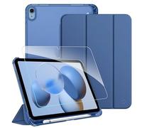 Fintie Funda y Protector de Pantalla para iPad 11ª generación 2025 de 11 Pulgadas, iPad de 10ª generación 2022 de 10,9 Pulgadas con lápiz, Translúcida Carcasa de Suave TPU - Azul Marino
