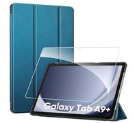 Fintie Funda y Protector de Pantalla para Samsung Galaxy Tab A9 Plus / A9+ de 11 Pulgadas 2023 (SM-X210/X216/X218), Funda Ultrafina Translúcida Carcasa de Suave TPU - Azul