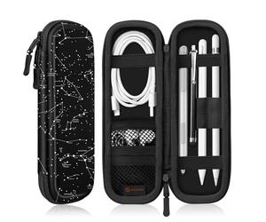 Fintie Holder Case for Apple Pencil Pro, Apple Pencil (USB-C / 1st / 2nd Generation), PU Leather Carrying Bag Sleeve Compatible with Pen, USB Cable, Samsung Stylus, Constellation