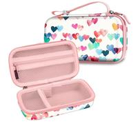 Fintie Kids Camera Case Compatible with ESOXOFFORE, MINIBEAR, Dylanto, WEEFUN and More Instant Camera for Kids Digital Video Cameras, Hard Carrying Bag with Inner Pocket, Raining Hearts