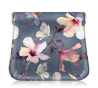 Fintie Monedero, Mini Monedero de Cuero Sintético Premium Monedero para Mujeres/Niñas - Hibisco floreciente