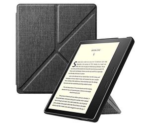 FINTIE Origami Funda para Kindle Oasis 2019 (10.ª Generación)/2017 (9.ª Generación) - Slim Fit Carcasa Vertical con Función de Auto-Reposo/Activación, Gris Marengo