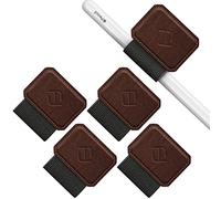 Fintie Paquete de 4 Pegatinas con Material Adhesivo Banda Elástica Compatible con Apple Pencil (2.ª/1.ª Generación) Pegar en Funda o Cuaderno, Marrón Vintage