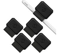 Fintie Paquete de 4 Pegatinas con Material Adhesivo Banda Elástica Compatible con Apple Pencil (2.ª/1.ª Generación) Pegar en Funda o Cuaderno, Negro