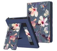 Fintie Pocketbook Fresh Pro/Pro Color (2024) e-Reader - Funda protectora Kickstand con compartimento para tarjetas, función de lazo de mano y soporte, Hibisco floreciente