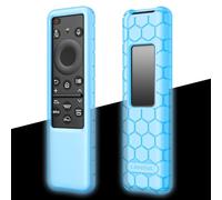 Fintie Protective Case for Samsung Smart Solar Cell Remote Control 2023 TM2360E / TM2361E BN59-01432A BN59-01432J, Light Weight Kids-Friendly Anti Slip Shockproof Silicone Cover (Sky Blue Glow)