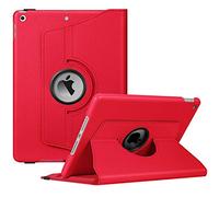Fintie Rotating Case for iPad 9th Generation (2021) / 8th Generation (2020) / 7th Gen (2019) 10.2 Inch - 360 Degree Rotating Stand Cover with Pencil Holder, Auto Wake Sleep, Red