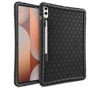Fintie Silicone Case for Samsung Galaxy Tab S10 Plus 2024/ S9 FE Plus 5G 12.4 Inch 2023, [S Pen Holder] Honey Comb Series Kids Friendly Light Weight Shock Proof Protective Cover, Black