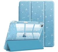 Fintie Slim Case with Pencil Holder for iPad Air 11-Inch M3 (2025) / M2 (2024), iPad Air 5th (2022) / 4th Generation (2020) 10.9 Inch - Glittering Sparkly Cover with Shiny Clear Back Shell, Blue