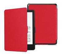 FINTIE SlimShell Funda para 6,8" Kindle Paperwhite de 11.ª generación (Modelo de 2021), Carcasa Fina y Ligera de Cuero Sintético con Función de Auto-Reposo/Activación, (Rojo)