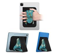 Fintie Soporte universal para tableta - [Soporte de doble soporte] Gancho acolchado desmontable y cierre de bucle agarre con parche adhesivo para iPad/Galaxy Tab y todas las tabletas de 7 a 11 pulgadas, flor
