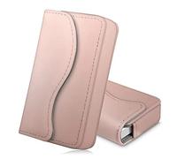 FINTIE Tarjetero de Tarjeta Comercial/Cartera de Tarjeta de Crédito - Universal Organizador de Tarjeta Exterior Sintético con Cierre Magnético, Oro Rosa