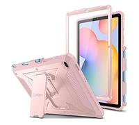 Fintie Tuatara - Funda a Prueba de Golpes para Samsung Galaxy Tab S6 Lite de 10.4 Pulgadas 2024/2022/2020, Funda híbrida Resistente con Protector de Pantalla Integrado, Color Oro Rosa
