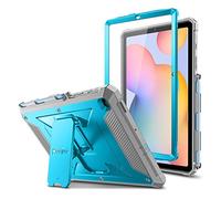 Fintie Tuatara Rugged Unibody Hybrid Bumper Kickstand Cover - Carcasa antigolpes para Samsung Galaxy Tab S6 Lite de 10,4 Pulgadas 2024/2022/2020, Color Azul Cielo