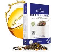 Finum 100 filtros de té de 100 x 130 mm, hasta 6 Tazas, Fibra Natural, Blanco, M