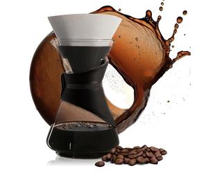 finum BLOOM AND FLOW - Cafetera con jarra de cristal, cafetera de mano, cafetera de filtro, verter sobre y filtro