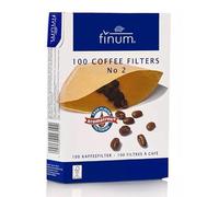 Finum - Filtros de café biodegradables de papel desechables, n.º 2, 2 x 100 unidades (total: 200 unidades), color marrón