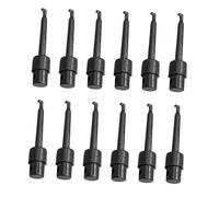 Fiocias 12 Piezas Clips Porta Señuelos Ganchos Soporte Aleación Organizador Ganchos Pesca Secado Expositor Adecuados para Talleres Tiendas de Pesca Y Uso Prof, Negro