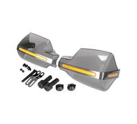 Fiocias 2 Piezas Protectoras Manillar Parabrisas Deflectores Instalable Fácilmente Resistencia PP Adecuado para Rutas Largas Uso Diario, Color Ahumado