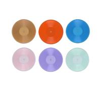 Fiocias 6 Piezas Mini Discos de Vinilo Accesorios Paisaje Casa de Muñecas Modelo Decoración Retro Material PP Adecuados para Sala de Estar Fotografía Y Manual, con Marrón