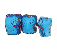 Fiocias 6 Piezas Rodillera Juego Protector Niños Rodillera Coderas Muñequeras Fácil Ajuste Material Resistente Tela Conveniente para Patinaje Ciclismo Balonce, Azul