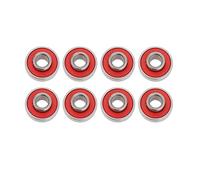 Fiocias 8 Piezas Rodamientos Longboard Patineta Accesorios para Patines con Espaciadores Construidos en Acero para Patinaje, rojo