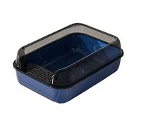 Fiocias Bandeja Sanitaria para Gato Caja Arena Felina Recipiente Arena Escudo Extraíble Borde Alto Fácil Acceso Adecuada para Gatos Gatos Pequeños Apartamento, Azul