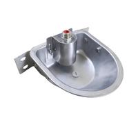 Fiocias Bebedero Automático para Ovejas con Cuenco de Acero Inoxidable Resistente a la Corrosión de Agua Potable Autosustentable y Filtro Integrado, con Orificio de