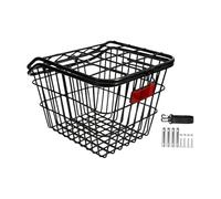 Fiocias Cesta para Bicicleta, Cesta para Rueda Trasera, Cesta Universal de Acero Al Carbono con Alta Capacidad de Carga Y Accesorios Fáciles de Instalar para, con Tapa