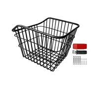 Fiocias Cesta para Bicicleta, Cesta para Rueda Trasera, Cesta Universal de Acero Al Carbono con Alta Capacidad de Carga Y Accesorios Fáciles de Instalar para, Sin Tapa