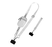 Fiocias Correa Multifuncional para Teléfono con Bolsillo Extraíble, Correa Universal Portátil para El Hombro, Monedero Práctico, Correa de Muñeca Desmontable, Gris