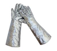 Fiocias Guantes de Aislamiento Térmico Guantes de Papel de Aluminio Guantes de Trabajo con Aislamiento Térmico Guante Resistente Al Adecuado para Hornos, 45 Cm 250 a 500