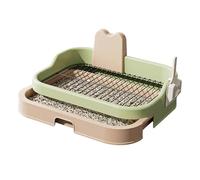 Fiocias Inodoro para Perros, Cesta para Perros, Colchoneta de Entrenamiento para Cachorros, Fabricada en Polipropileno con Estructura Y Base Antidesl, Verde Y Beige