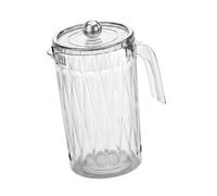 Fiocias Jarra de Agua con Asa Jarra para Jugo y Leche Recipiente de Gran Tamaño con Tapa Hermética y Resistencia Térmica Adecuada para Servir en Reuniones, Claro