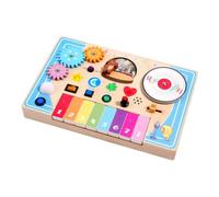 Fiocias Juguete Musical, Tablero de Actividades Musicales de DJ Hecho de Madera, Instrumento Sensorial para Niños, Instrumento de Aprendizaje