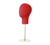 Fiocias Mannequin Cabeza Modelo para Peluca Soporte de Gorros Desmontable Mujer Hombre Adulto Base Metálica Estable Conveniente para Barbershop Salón Tiendas, Rojo