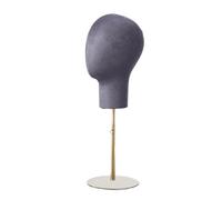 Fiocias Mannequin Cabeza Modelo para Peluca Soporte de Gorros Desmontable Mujer Hombre Adulto Base Metálica Estable Conveniente para Barbershop Salón Tiendas, Gris oscuro
