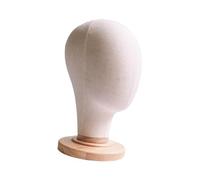 Fiocias Mannequin Cabeza Porta Peluca Modelo de Exhibición para Sombreros Y Gorros con Material de Superficie Suave Adecuado para Salón Tiend, marrón