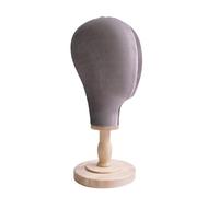 Fiocias Mannequin Cabeza Soporte Exhibidor Gorras Peluca Madera Tela Portátil Multipropósito Adecuado para Tiendas Hogar Viaje Salón Centro Comercial, base de madera