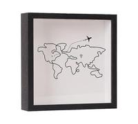 Fiocias Marco de Recuerdos Caja de Exhibición para Fotos Archivo de Viajes con Ranura para Sellos Adecuado para Regalo Familiar Decoración de Fiesta , Negro 29x29cm, Individual