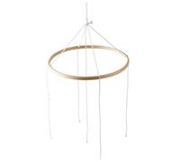 Fiocias Móvil para Bebé Marco de Bambú Colgante Base Manual Ornamentos Decoración Campanas Adecuado para Dormitorio Infantil Guardería Cuna, 23 Cm 4 Agujeros, Individual