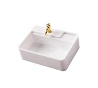 Fiocias Muebles de Baño en Miniatura para Casas de Muñecas, Lavabos, Accesorios de Baño, Material PETG, Realistas para Decoración, Coleccionables Y Escenas DI, 5 X 3.5 X 1.5 Cm