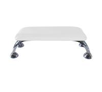 Fiocias Nail Arm Rest Cojín Soporte de Manicura Almohada de Mano para Mesa Apoyo Ergonómico Antideslizante Fabricado en Cuero PU Adecuado para Técnicos de Uña, Blanco y plata