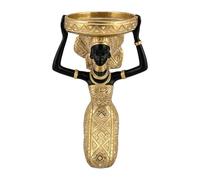 Fiocias Portavelas de Resina con Figura de Mujer Africana, Adorno Multifuncional, Escultura Decorativa, Ideal para La Mesa de La Sala de Estar O como Regalo P, Oro, Individual