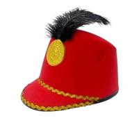 Fiocias Sombrero con Plumas para Bandas de Música, Directores de Maestros de Ceremonias, Rojo